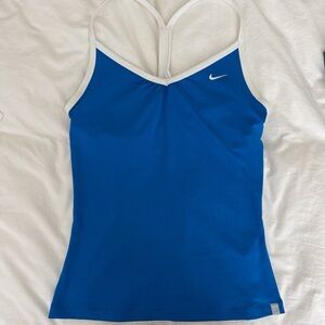 Nike Blue and White Tank Top